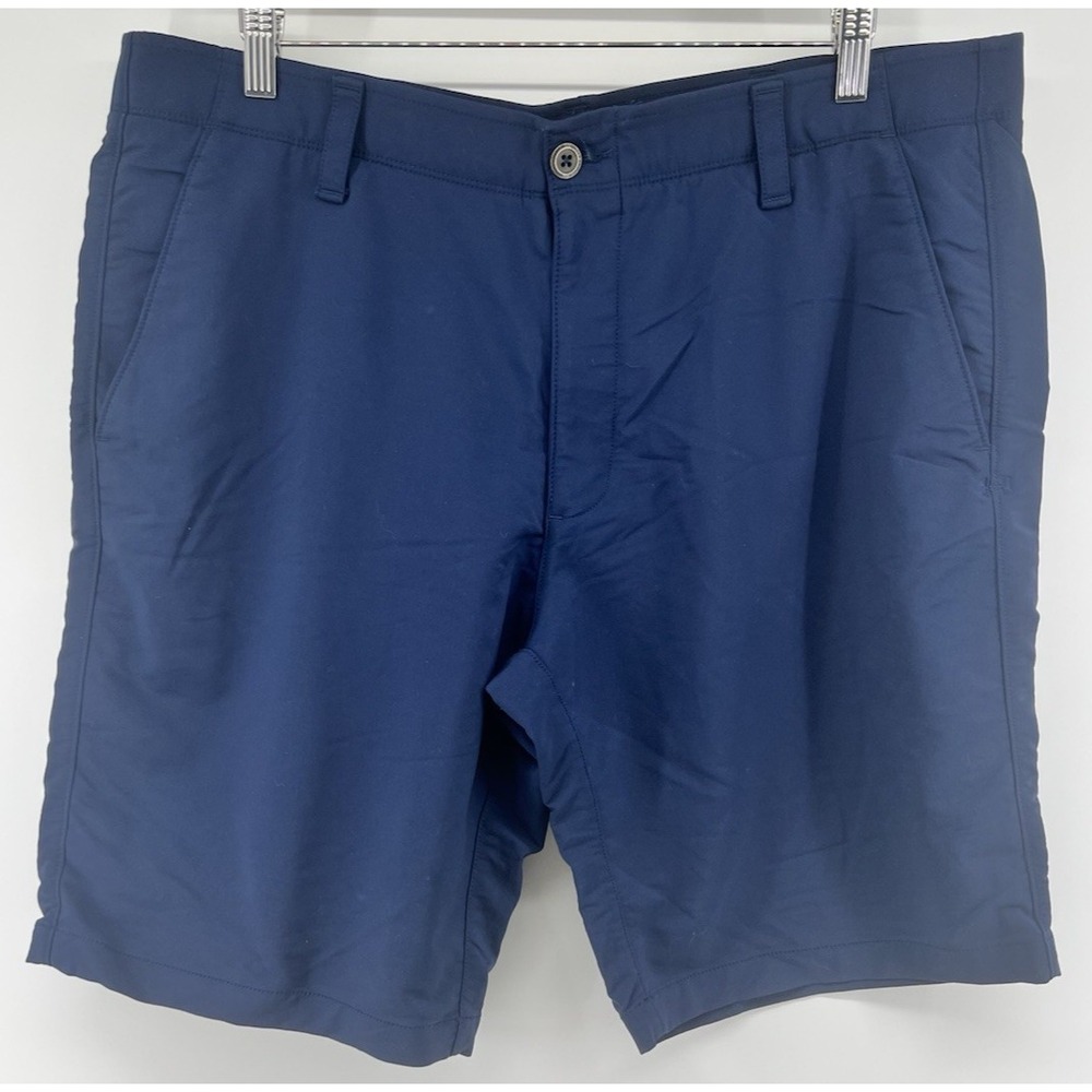 Under Armour Mens Match Play Shorts Tag 40 Actual 41 11" Inseam Loose Fit Navy
